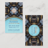 タペストリーオーガニック金ゴールドブルー名刺 名刺 (正面/裏面)