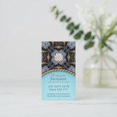 タペストリーオーガニック金ゴールドブルー名刺 名刺 (スタンド正面)