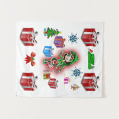 タペストリークリスマス小妖精や小人 タペストリー (正面(横))