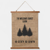 タペストリーパーソナライズされたファミリーキャビンバーラップ 吊り下げ型タペストリー (正面)