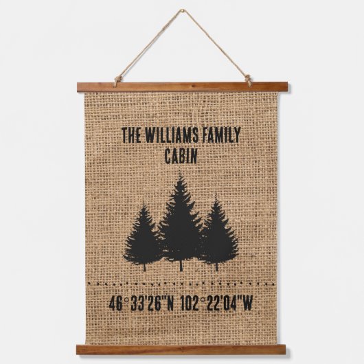 タペストリーパーソナライズされたファミリーキャビンバーラップ 吊り下げ型タペストリー (正面)