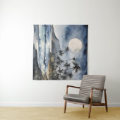 タペストリーフルムーンウォーターカラートロピカルビーチパームズ タペストリー (インサイチュ(横))