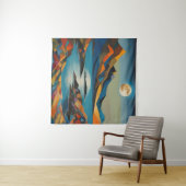 タペストリーモダンアートマウンテンズムーンレイクアート タペストリー (インサイチュ(横))