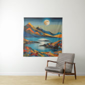 タペストリーモダンアートマウンテンズムーンレイクアート タペストリー (インサイチュ)