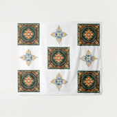 タペストリー生地に見事な対称デザイン。 タペストリー (正面(横))