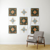 タペストリー生地に見事な対称デザイン。 タペストリー (インサイチュ(横))