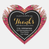 タペストリー赤い白いチョーク感謝していボードハート ハートシール (正面)