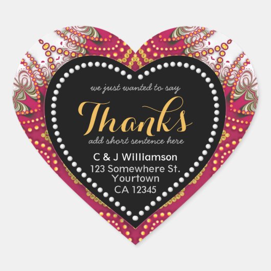 タペストリー赤い白いチョーク感謝していボードハート ハートシール (正面)