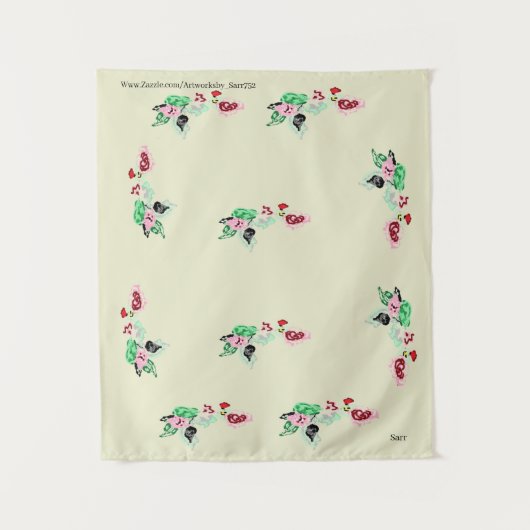 タペストリー：つる植物付きバラ タペストリー (正面)