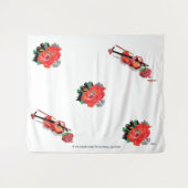 タペストリー：ハワイアン赤ハイビスカスとヴァイオリン タペストリー (正面(横))