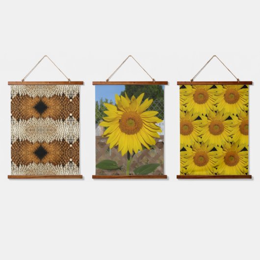 タペストリー（木の上） – ひまわりトリプチチ 吊り下げ型タペストリー (トリプル)