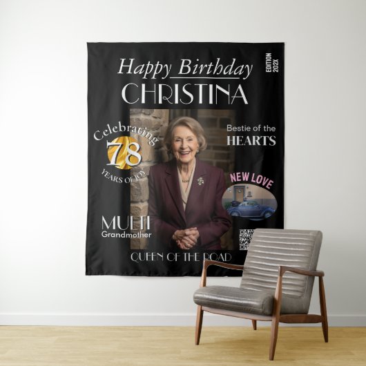 タペストリー 誕生日 オーダーメイド 雑誌 表紙 背景  (インサイチュ)