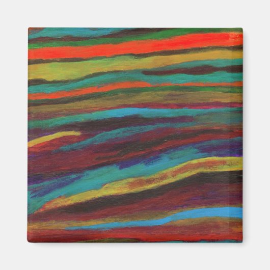 タペストリー#3抽象芸術アートマグネット マグネット (正面)