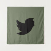 タペストリー – T鳥デザイン – 緑/黒 (正面)