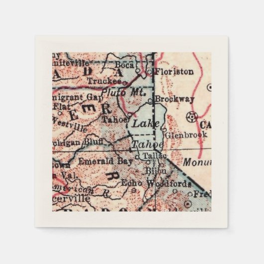 タホカリフォルニアヴィンテージナプキン スタンダードカクテルナプキン (正面)