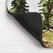 タホモノグラムの湖の水彩風景 マウスパッド (コーナー)