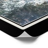 タホー湖カリフォルニア・ネバダ衛星ポスターマップ ポスター (角)