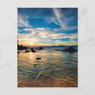 タホー湖サンセット ポストカード