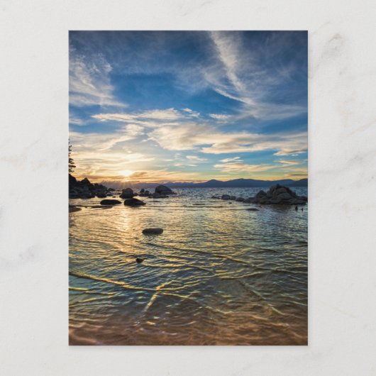 タホー湖サンセット ポストカード (正面)