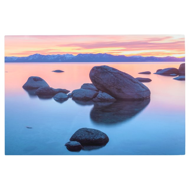 タホー湖サンセット メタルプリント (正面)