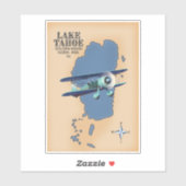 タホー湖シエラネバダカリフォルニア州ネバダの米国の地図 シール (シート)