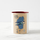 タホー湖シエラネバダカリフォルニア州ネバダの米国の地図 ツートーンマグカップ (中央)