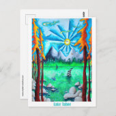 タホー湖トラベルポップ・アートのアートアドベンチャー葉書 ポストカード (正面/裏面)