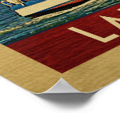 タホー湖ポスターセーリングボートヴィンテージカリフォルニア ポスター (角)