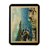 タホー湖マグネットヴィンテージトラベル マグネット (縦)