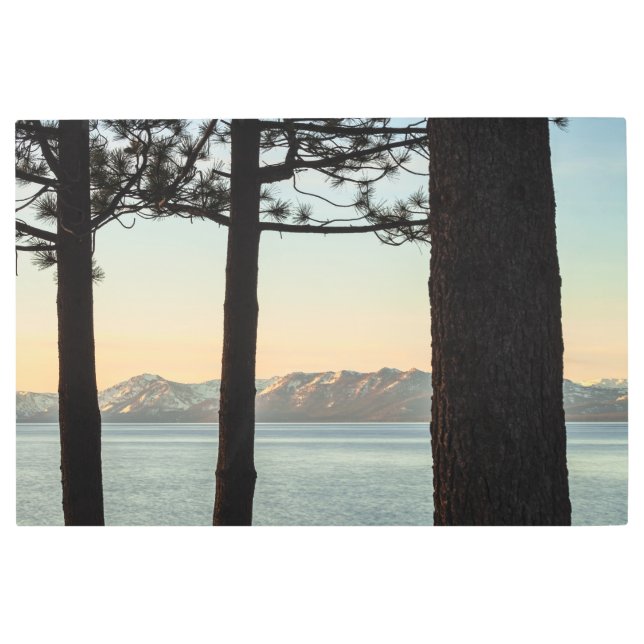 タホー湖モーニング メタルプリント (正面)