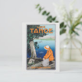 タホー湖ヴィンテージ旅行ポスター1923 ポストカード (スタンド正面)