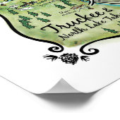 タホ北湖地図ポスター ポスター (角)