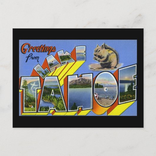 タホ湖からの挨拶 ポストカード (正面)