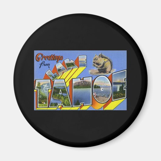 タホ湖からの挨拶 マグネット (正面)