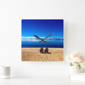 タホ湖で夏を待つ スクエア壁時計 (ホーム)