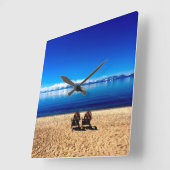 タホ湖で夏を待つ スクエア壁時計 (傾斜)