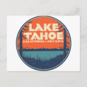 タホ湖のヴィンテージ旅行デカールのデザイン ポストカード (正面)