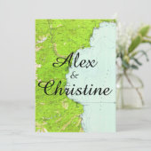 タホ湖の地図の結婚式招待状 招待状 (スタンド正面)