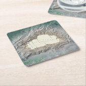タホ湖の地図 スクエアペーパーコースター (アングル)