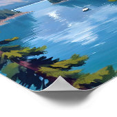 タホ湖の山々絵画 ポスター (角)