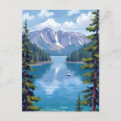 タホ湖の山々絵画 ポストカード (正面)