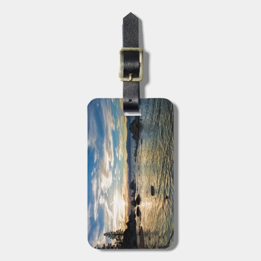 タホ湖の日没 ラゲッジタグ (正面縦)