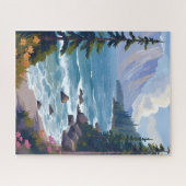 タホ湖の潮の水彩画旅行アート ジグソーパズル (横)