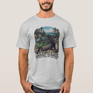 タホ湖の熊が車に侵入 Tシャツ