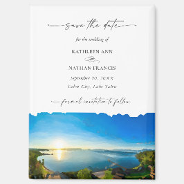 タホ湖の目的地の結婚式の日付を保存 マグネット