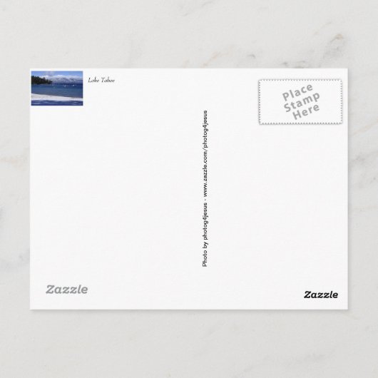 タホ湖はがき ポストカード (裏面)