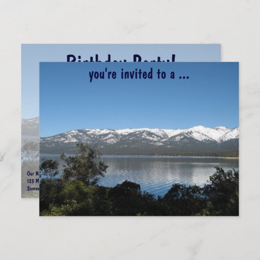 タホ湖バースデーパーティー! 招待状 (正面/裏面)