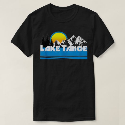 タホ湖レトロ80sカリフォルニア州ネバダスキータンク tシャツ (デザイン正面)