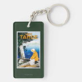 タホ湖昇進のPosterLake Tahoe、カリフォルニア キーホルダー (裏面)