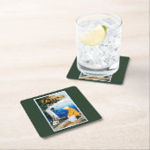 タホ湖昇進のPosterLake Tahoe、カリフォルニア スクエアペーパーコースター (インサイチュ)